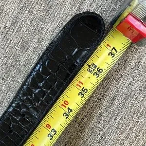 Ann Turk Vintage “Alligator” Buckle on Black Moc Croc Belt. M (38) Ann Turk | Accessories | Ann Turk Vintage Alligator Buckle  main image 3